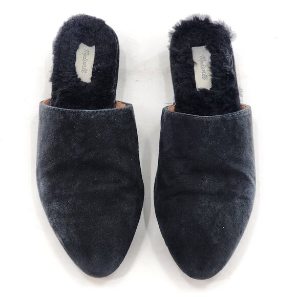 MADEWELL The Suede Kasey Mule Faux Shearling - Picture 2 of 6